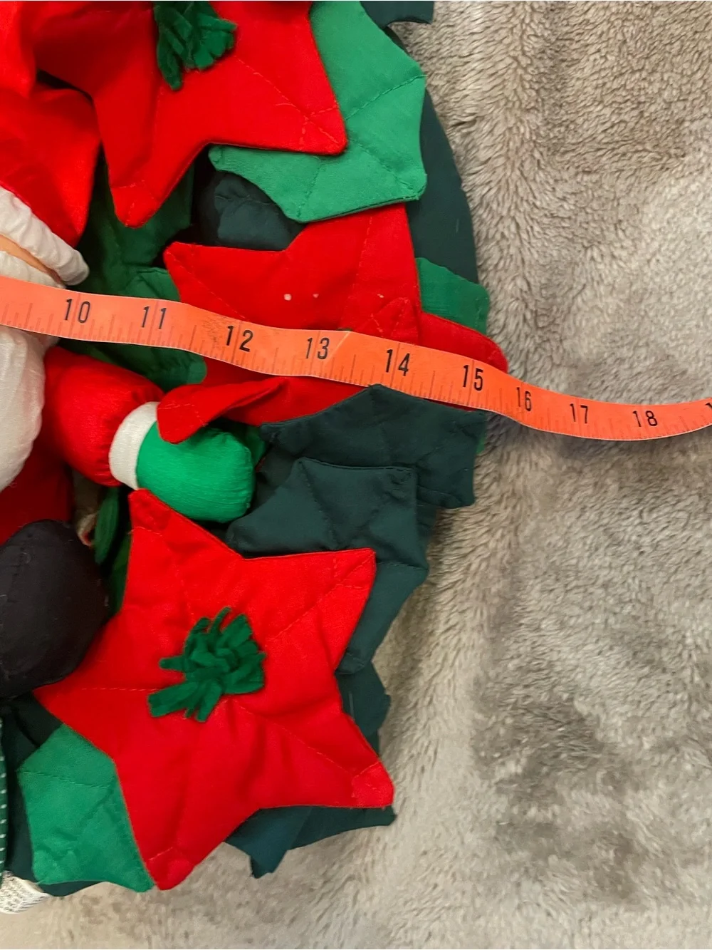 Festive Red & Green Santa Poinsettia Holiday Wreath
